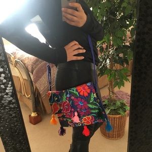 COPY - Hand done Guatemalan flower patterned purse